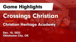 Crossings Christian  vs Christian Heritage Academy Game Highlights - Dec. 10, 2022