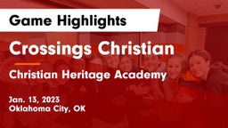 Crossings Christian  vs Christian Heritage Academy Game Highlights - Jan. 13, 2023