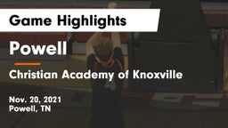 Powell  vs Christian Academy of Knoxville Game Highlights - Nov. 20, 2021