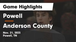 Powell  vs Anderson County  Game Highlights - Nov. 21, 2023