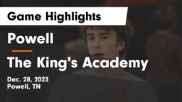 Powell  vs The King's Academy Game Highlights - Dec. 28, 2023