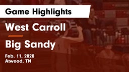 West Carroll  vs Big Sandy Game Highlights - Feb. 11, 2020