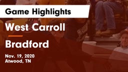 West Carroll  vs Bradford  Game Highlights - Nov. 19, 2020