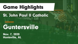 St. John Paul II Catholic  vs Guntersville  Game Highlights - Nov. 7, 2020