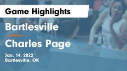 Bartlesville  vs Charles Page  Game Highlights - Jan. 14, 2022