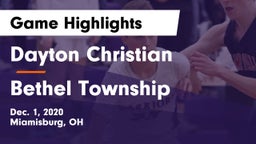 Dayton Christian  vs Bethel Township  Game Highlights - Dec. 1, 2020
