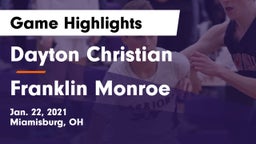 Dayton Christian  vs Franklin Monroe  Game Highlights - Jan. 22, 2021