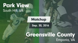 Matchup: Park View High vs. Greensville County  2016