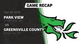 Recap: Park View  vs. Greensville County  2016