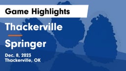 Thackerville  vs Springer  Game Highlights - Dec. 8, 2023