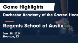 Duchesne Academy of the Sacred Heart vs Regents School of Austin Game Highlights - Jan. 20, 2024