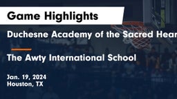 Duchesne Academy of the Sacred Heart vs The Awty International School Game Highlights - Jan. 19, 2024