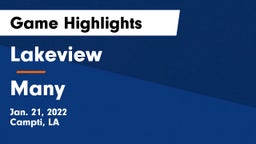 Lakeview  vs Many  Game Highlights - Jan. 21, 2022