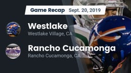 Recap: Westlake  vs. Rancho Cucamonga  2019