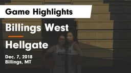 Billings West  vs Hellgate  Game Highlights - Dec. 7, 2018