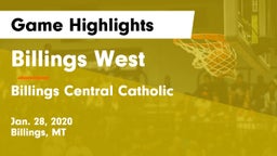 Billings West  vs Billings Central Catholic  Game Highlights - Jan. 28, 2020