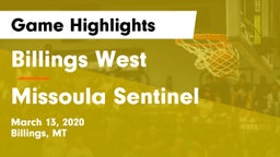 Billings West  vs Missoula Sentinel  Game Highlights - March 13, 2020