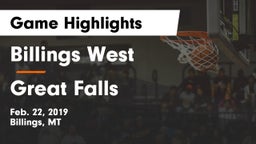 Billings West  vs Great Falls  Game Highlights - Feb. 22, 2019
