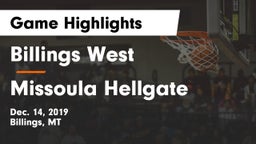 Billings West  vs Missoula Hellgate  Game Highlights - Dec. 14, 2019