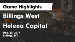 Billings West  vs Helena Capital  Game Highlights - Dec. 20, 2019