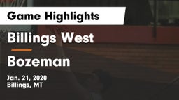 Billings West  vs Bozeman  Game Highlights - Jan. 21, 2020