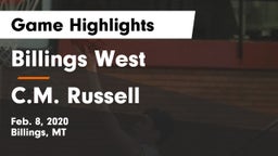 Billings West  vs C.M. Russell  Game Highlights - Feb. 8, 2020