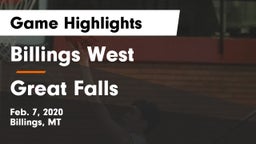 Billings West  vs Great Falls  Game Highlights - Feb. 7, 2020