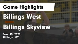 Billings West  vs Billings Skyview  Game Highlights - Jan. 15, 2021