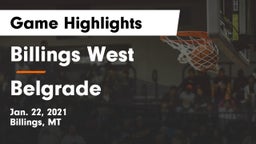 Billings West  vs Belgrade  Game Highlights - Jan. 22, 2021