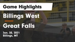 Billings West  vs Great Falls  Game Highlights - Jan. 30, 2021