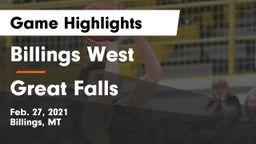 Billings West  vs Great Falls  Game Highlights - Feb. 27, 2021