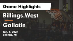 Billings West  vs Gallatin  Game Highlights - Jan. 6, 2022