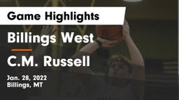 Billings West  vs C.M. Russell  Game Highlights - Jan. 28, 2022