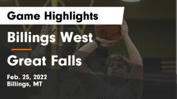 Billings West  vs Great Falls  Game Highlights - Feb. 25, 2022