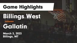 Billings West  vs Gallatin  Game Highlights - March 3, 2023