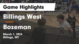 Billings West  vs Bozeman  Game Highlights - March 1, 2024
