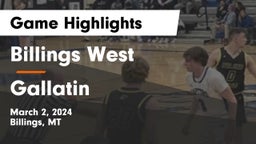 Billings West  vs Gallatin  Game Highlights - March 2, 2024