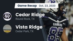 Recap: Cedar Ridge  vs. Vista Ridge  2020