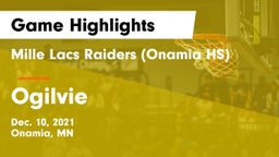 Mille Lacs Raiders (Onamia HS) vs Ogilvie  Game Highlights - Dec. 10, 2021