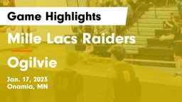 Mille Lacs Raiders vs Ogilvie  Game Highlights - Jan. 17, 2023