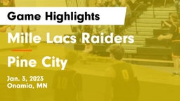 Mille Lacs Raiders vs Pine City  Game Highlights - Jan. 3, 2023