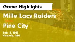Mille Lacs Raiders vs Pine City  Game Highlights - Feb. 2, 2023