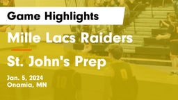 Mille Lacs Raiders vs St. John's Prep  Game Highlights - Jan. 5, 2024