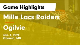 Mille Lacs Raiders vs Ogilvie  Game Highlights - Jan. 4, 2024