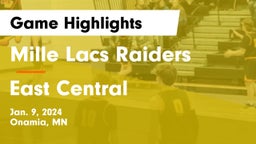 Mille Lacs Raiders vs East Central  Game Highlights - Jan. 9, 2024