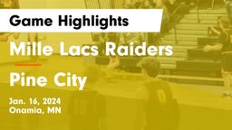 Mille Lacs Raiders vs Pine City  Game Highlights - Jan. 16, 2024