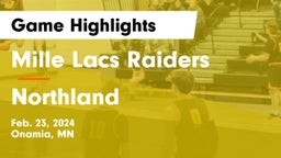 Mille Lacs Raiders vs Northland  Game Highlights - Feb. 23, 2024