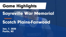 Sayreville War Memorial  vs Scotch Plains-Fanwood  Game Highlights - Jan. 7, 2020