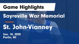 Sayreville War Memorial  vs St. John-Vianney  Game Highlights - Jan. 18, 2020