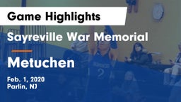 Sayreville War Memorial  vs Metuchen  Game Highlights - Feb. 1, 2020
